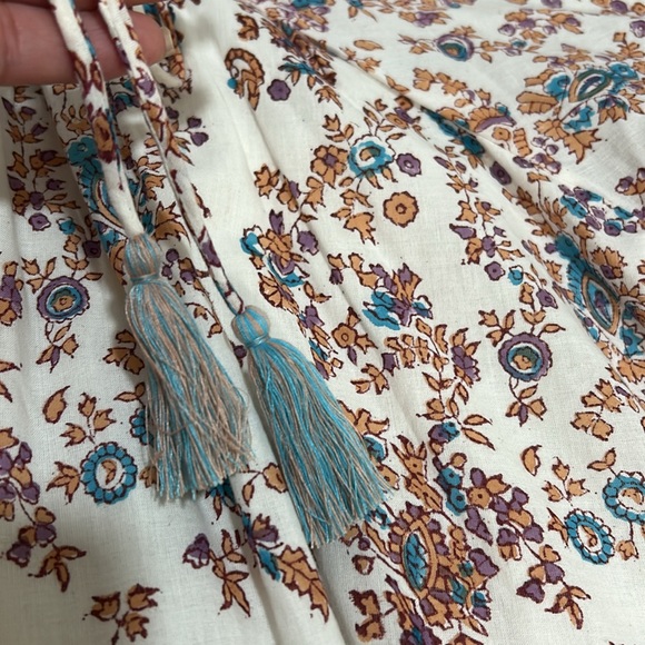 MILLIE WOMENS DAISY TASEL TIE MINI DRESS CREAM FLORAL Sz XL NEW - Picture 11 of 12